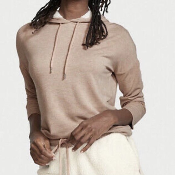 Victoria's Secret Tops - NEW Victoria's Secret Modal Terry Hoodie Beige Small